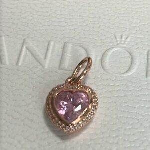 Pandora Rose Gold Pink and Clear CZ Faceted Heart